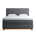 Lit double à sommier tapissier gris anthracite 160 x 200 cm polyester forme rectangulaire